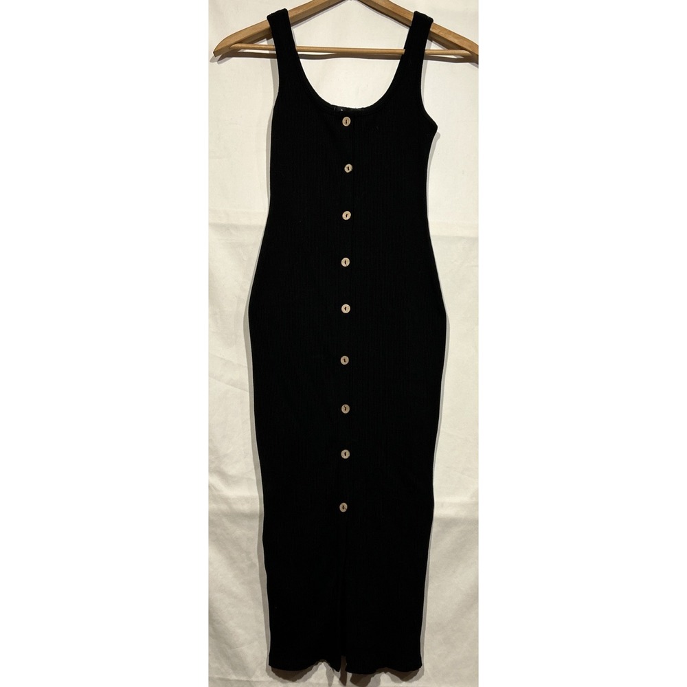 Bodycon Grunge Black Rib Knit Tank Dress Sz S Sleeveless Lulus Dress up or down
